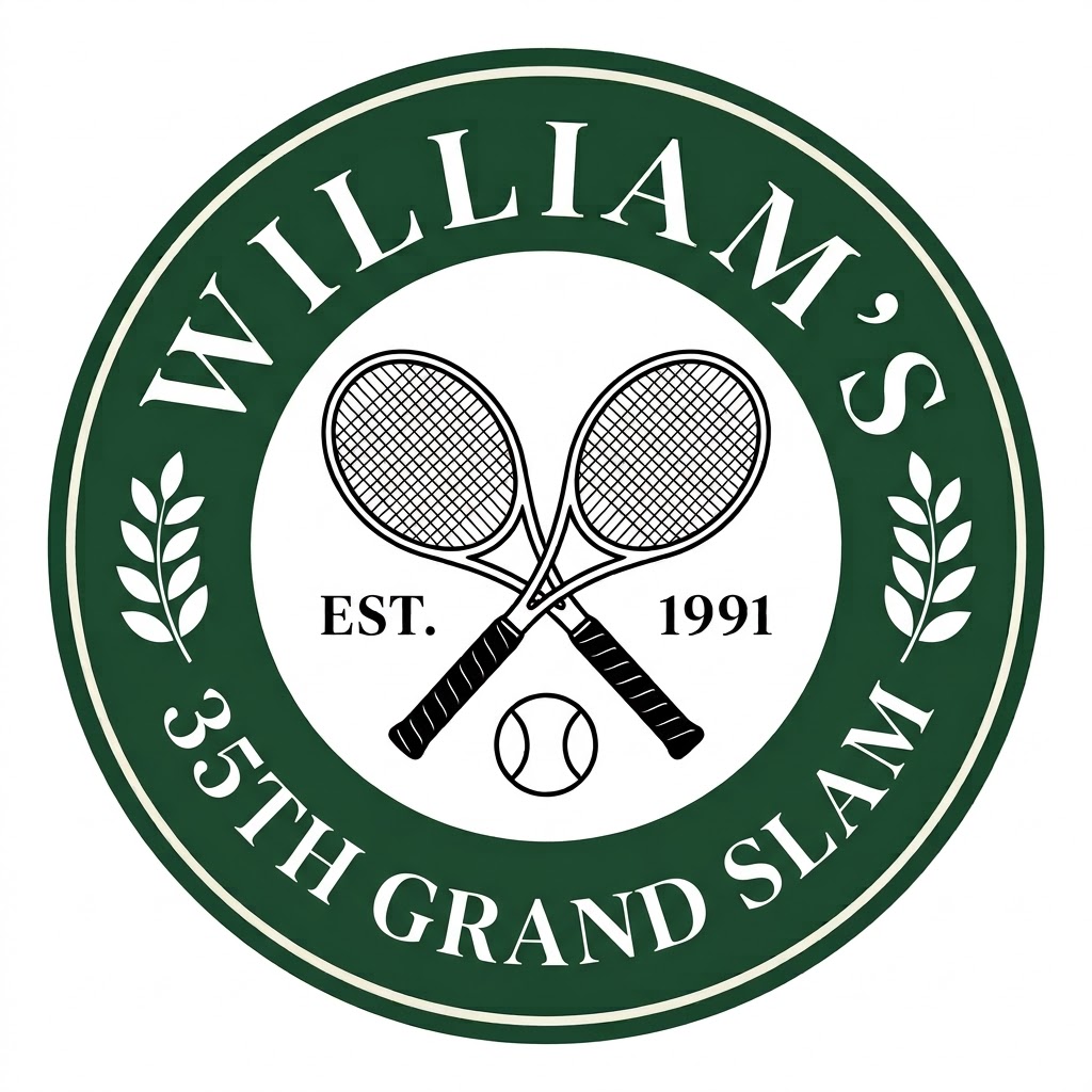 William's 35th Grand Slam tennis crest artwork